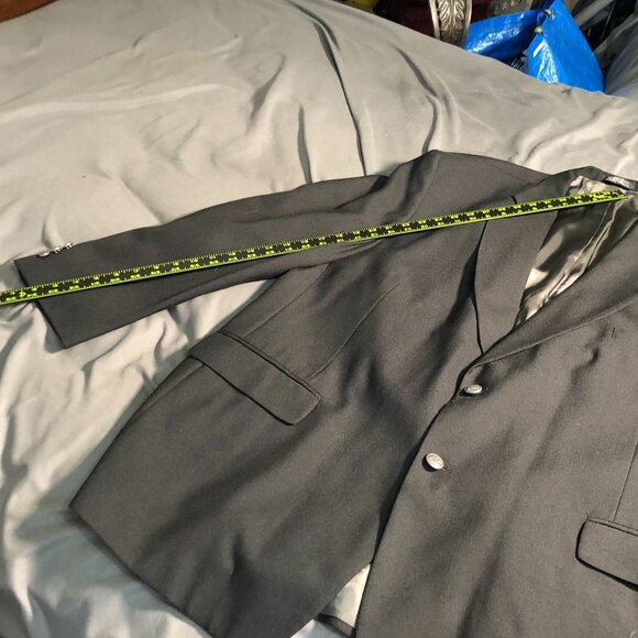 Stafford Men's Blazer Jacket 50R Black Sport Coat Double Button Classic Formal - Picture 10 of 16